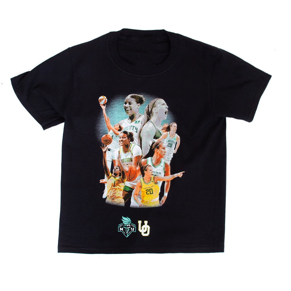 Interlocking UO, McKenzie SewOn, Black, Crew Neck, Kids, Youth, Basketball, New York Liberty, Players, T-Shirt, 969131